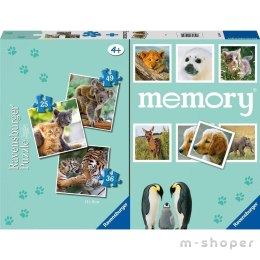 Puzzle 2D 3w1 + memory Dzieci Zwierząt