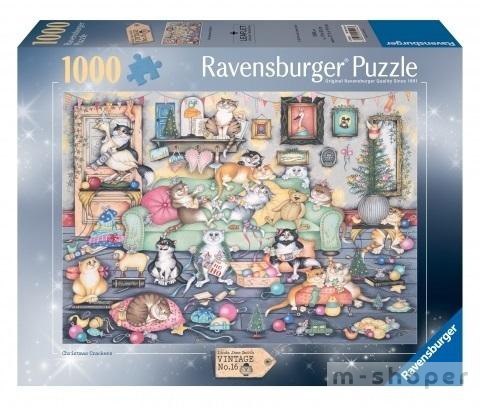 Puzzle 1000 Łobuziarskie koty w święta