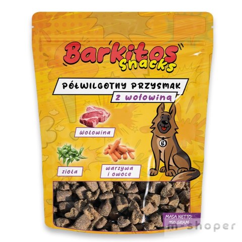 BARKITOS SNACKS Półwilgotny przysmak dla psów wołowina 150g