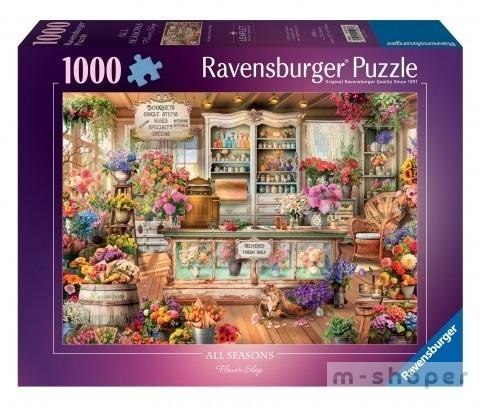 Puzzle 1000 Kot w kwiaciarni