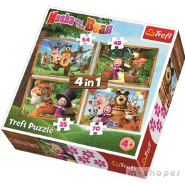 SIMBA Puzzle Masza w Lesie 4w1 Układanka dla Dzieci