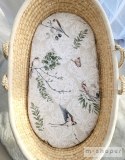 Prześcieradło bawełniane do kosza Mojżesza Boho wózka gondoli 75x35 cm - Brown birds