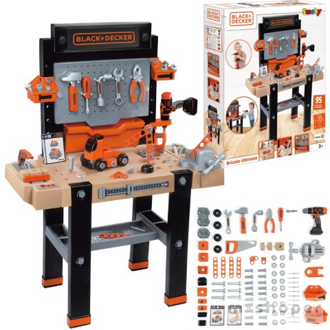 SMOBY Duży Warsztat Black & Decker Bricolo Ultimate + 92 Akcesoria