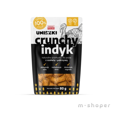 UNISZKI Crunchy indyk - Szałwia Pokrzywa 80g