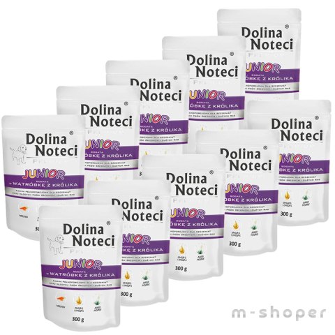 Dolina Noteci Premium JUNIOR bogata w wątróbkę z królika saszetka 10x300 g