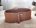 Kosz Mojżesza BOHO Handmade ze stojakiem - caramel