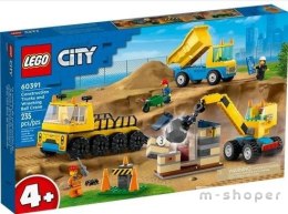 LEGO(R) CITY 60391 (3szt) Ciężarówki i dźwig z kulą