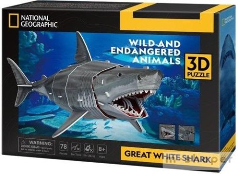 Puzzle 3d National Geographic Żarłacz Biały