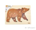 VIGA Drewniane Puzzle Montessori Miś Niedźwiedź z Pinezkami