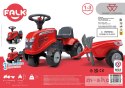 FALK Traktorek Baby Massey Ferguson Czerwony z Przyczepką + akc. Od 1 roku