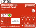 MASTERKIDZ Kolorowe Kołeczki Jumbo do Tablicy STEM 64 Szt. - 8 Kolorów