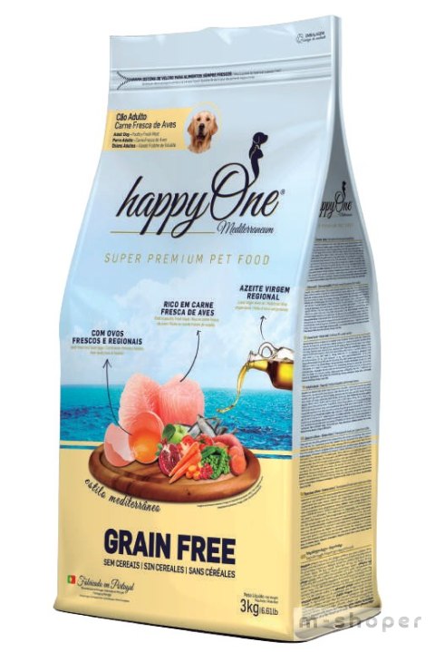 HappyOne Grain-Free Mediterraneum Adult dla psów dorosłych Super Premium 12Kg