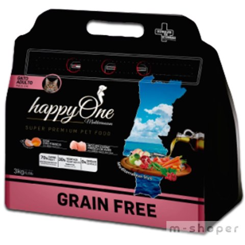 HappyOne Grain-Free Mediterraneum Cat 3Kg koty dorosłe