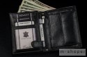 Duży skórzany czarny portfel męski RFID - Ronaldo