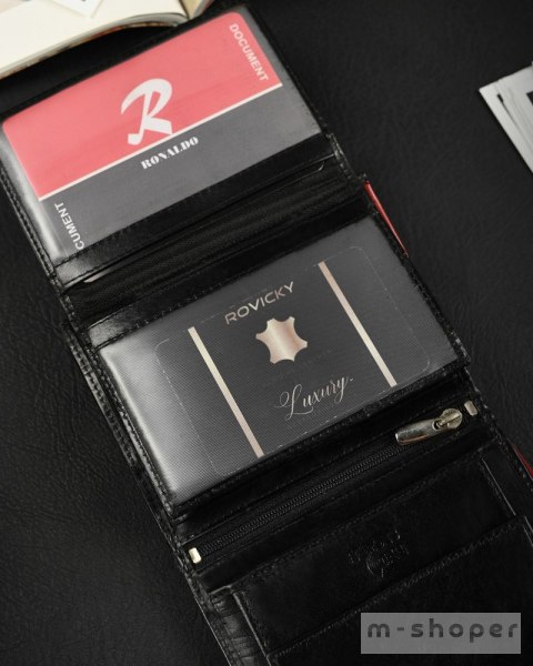 Skórzany portfel z zapinką i systemem RFID - Ronaldo