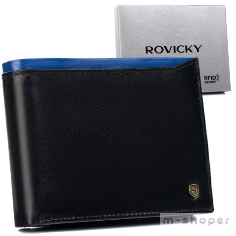 Portfel męski skórzany N992-RVT Black+Navy