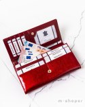 Skórzany portfel damski na karty z ochroną RFID Protect - Lorenti