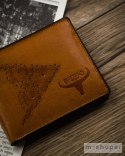 Skórzany portfel męski ze zdobionym frontem — Buffalo Wild