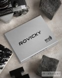 Skórzany portfel męski z systemem RFID zamykany na zatrzask - Rovicky