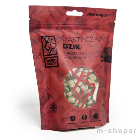 Deer Dog Ciastka dla psa Dzik Rozmaryn Kurkum 300g