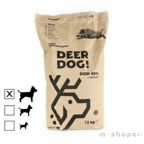 Deer Dog Dzik z batatami 12 kg DUŻE rasy sucha karma przysmak dla psa DZICZYZNA