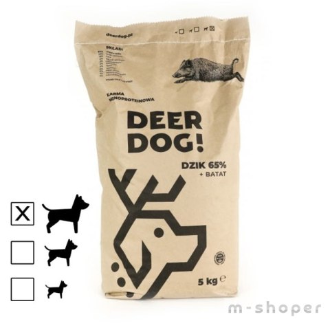 Deer Dog Dzik z batatami 5 kg DUŻE rasy sucha karma przysmak dla psa DZICZYZNA