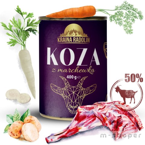 Kraina Radolin 400g Koza z marchewką 50% mięsa