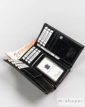 Klasyczny portfel damski ze skóry naturalnej na bigiel i zatrzask - Pierre Cardin