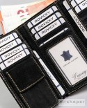 Klasyczny portfel damski ze skóry naturalnej na bigiel i zatrzask - Pierre Cardin