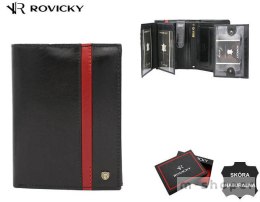 Duży, skórzany portfel męski z systemem RFID - Rovicky