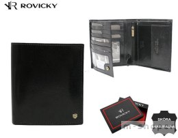 Skórzany, duży portfel męski z systemem RFID - Rovicky