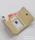 Mały, skórzany portfel damski z printem w motyle - Lorenti
