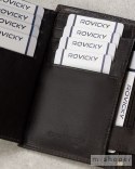 Skórzany portfel męski na karty z systemem RFID Protect - Rovicky