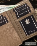 Skórzany portfel damski z systemem RFID Protect, zapinany zatrzaskiem - Lorenti