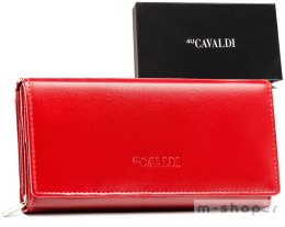 Skórzany portfel damski w orientacji poziomej na zatrzask - 4U Cavaldi