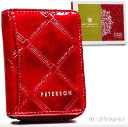 Mały, skórzany portfel damski na suwak i zatrzask - Peterson