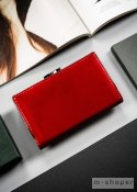 Czerwony lakierowany portfel na karty - Cavaldi