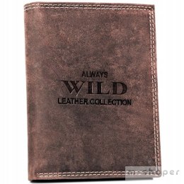 Klasyczny, duży portfel męski ze skóry naturalnej - Always Wild