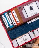 Damski skórzany portfel w patchworkowy wzór - Lorenti