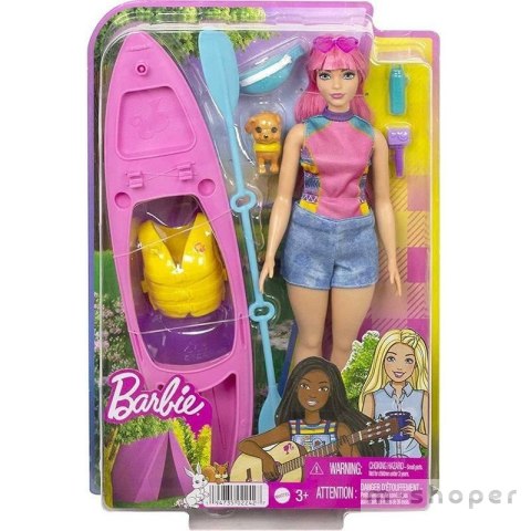 Barbie Daisy na kempingu lalka+kajak