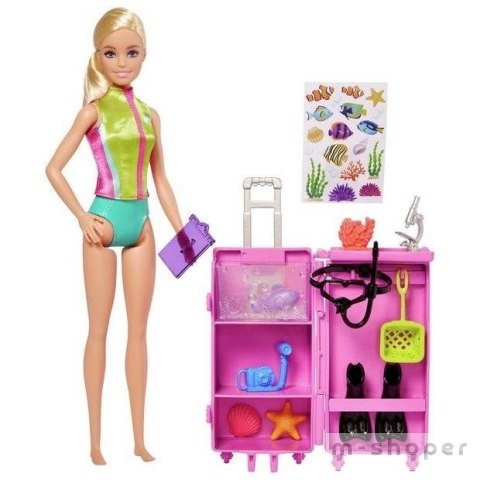 Barbie Kariera Biolożka morska zestaw + lalka