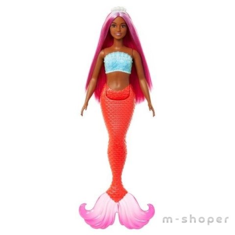 Barbie Lalka Syrenka Koralowy ogon HRR04