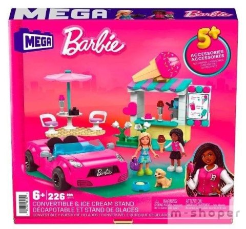 Barbie Mega Klocki Kabriolet i stoisko z lodami