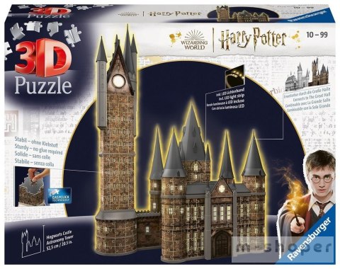 Puzzle 3D 540 Budynki nocą: Zamek Hogwarts Wieża