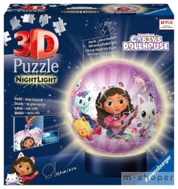 Puzzle 3D 72 Świecąca Kula: Koci Domek Gabi