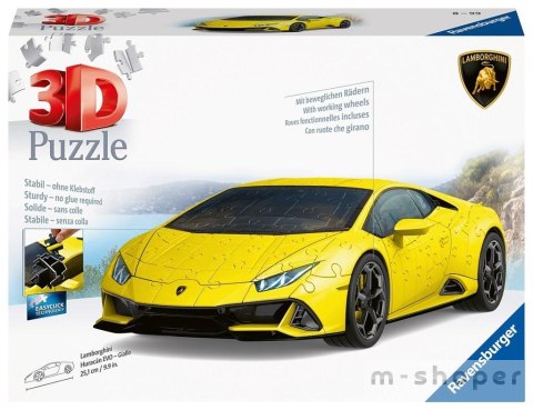 Puzzle 3D Pojazdy: Lamborghini Huracn Evo Giallo