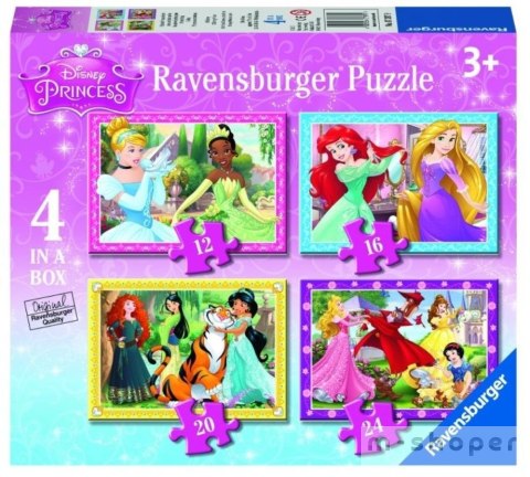 Puzzle 4w1 Księżniczki Disney