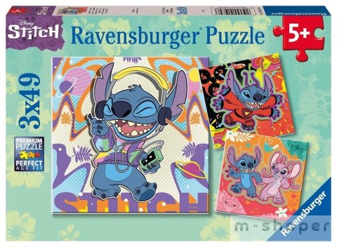 Puzzle dla dzieci 2D 3x49 Disney Stitch