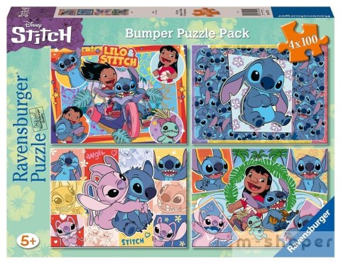 Puzzle dla dzieci 2D 4x100 Disney Stitch