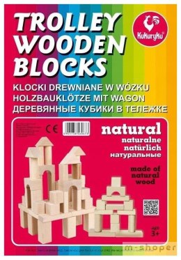 Klocki drewniane naturalne w wózku